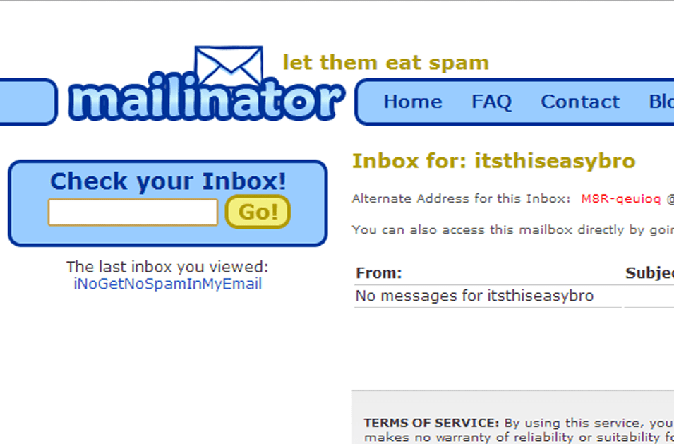 Mailinator - Yaabot