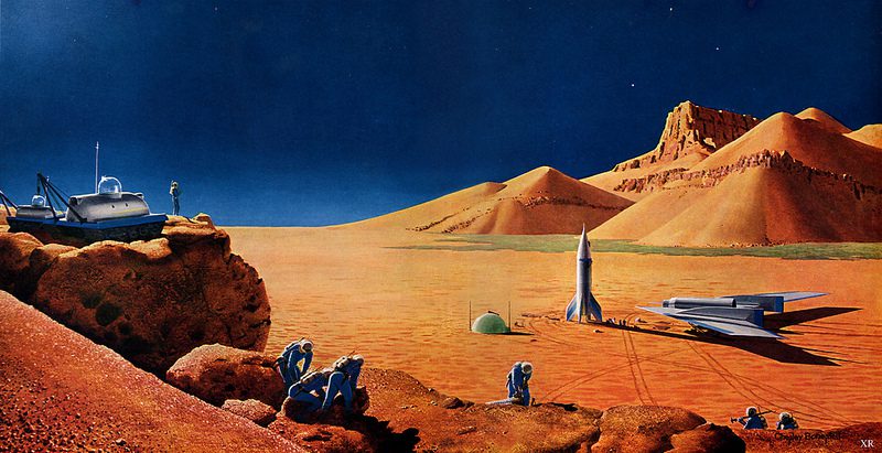 Artistic illustration of planet colonization 