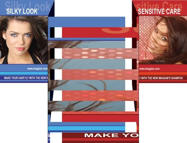 Two different images cut into strips and interlaced