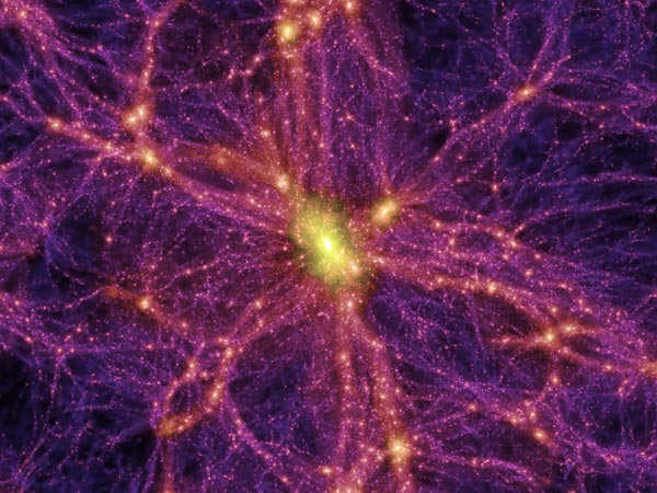 A simulation of the dark matter distribution in the universe 13.6 billion years ago