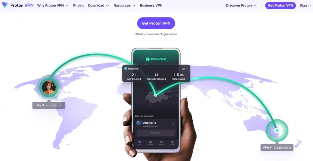 Proton VPN services for your privacy protection