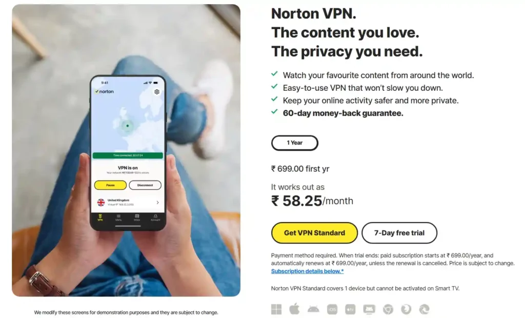 Norton for enhanced privacy and safety 