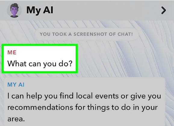 My AI snapchat