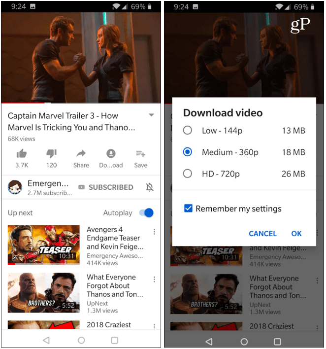 You can select the video quality settings before downloading the YouTube Video