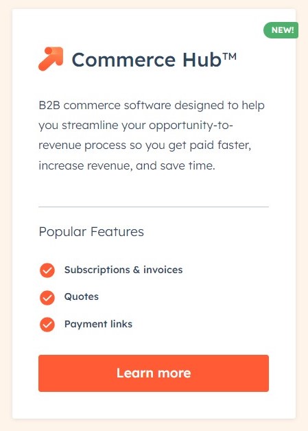 New marketing software - Commerce Hub