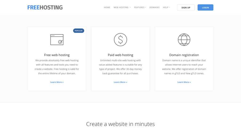 free web hosting websites freehosting