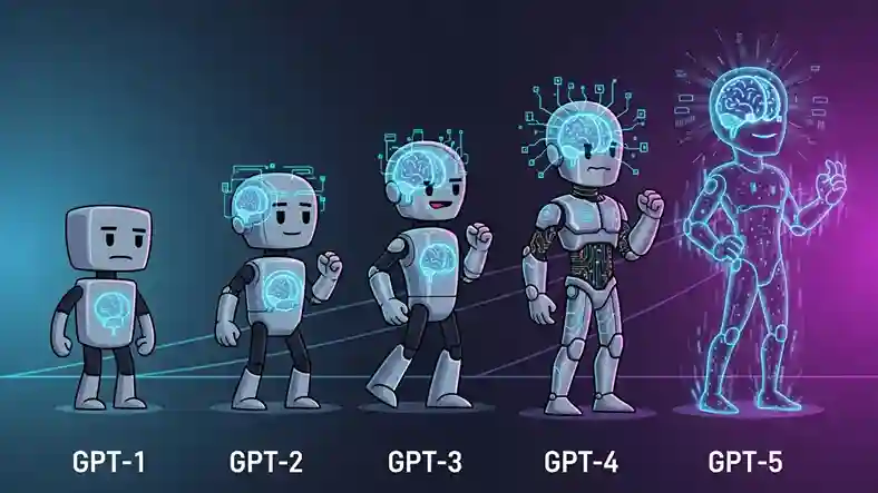 GPT models evolving into more intelligent machines over the years 
