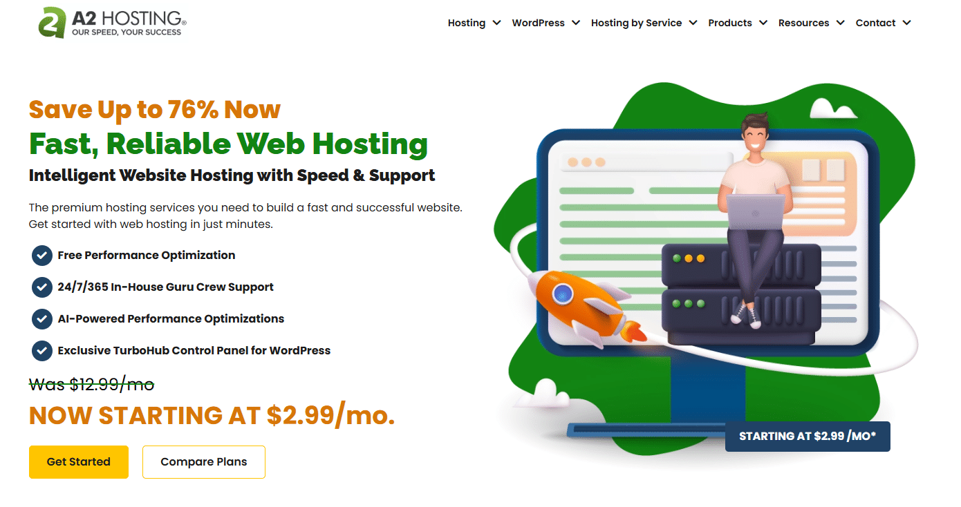 A2 Hosting is perfect for website owners who prioritize performance.