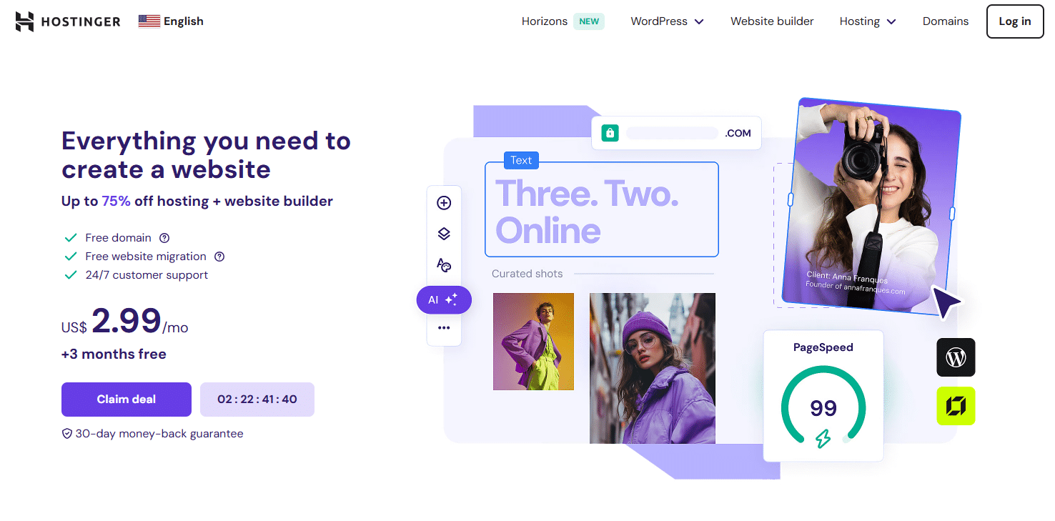Hostinger is ideal for freelancers, new website owners, and small businesses looking to get online without breaking the bank.
