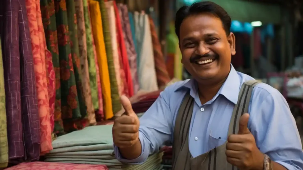 A micro-entrepreneur benefiting from the cashless economy in India.
