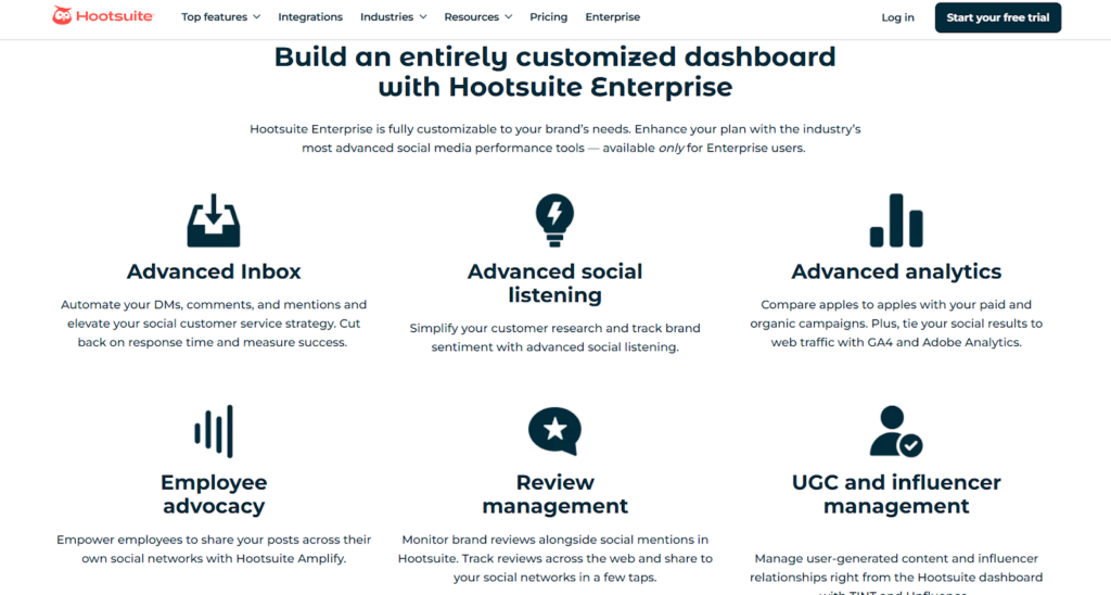 Hootsuite offers a plethora of features, making it one of the top social media management tools