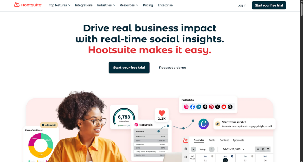 Hootsuite maintained its place in the top social media management tools in 2025