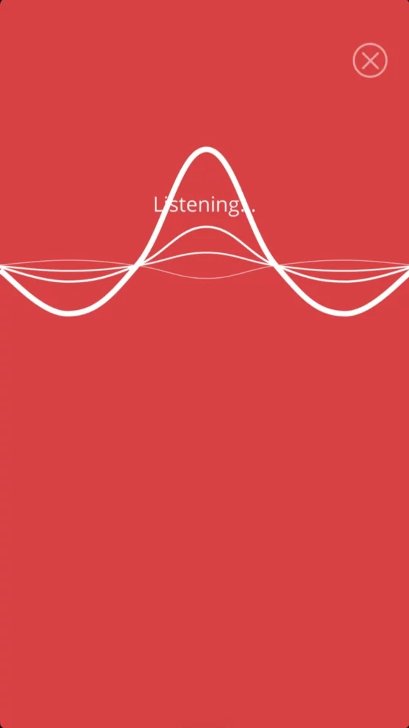 MusicID app interface identifying a song