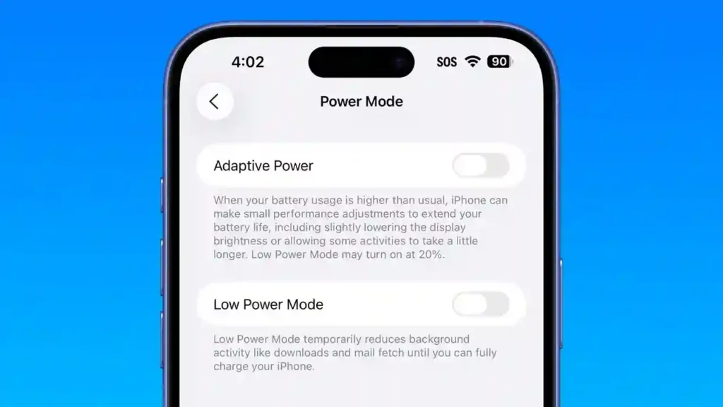 Adaptive Power helps manage battery drainage during intense periods.