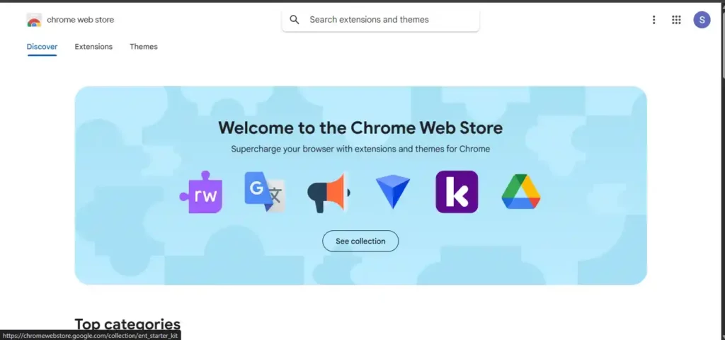 Google Chrome Web Store, the official store for extensions in Google Chrome.
