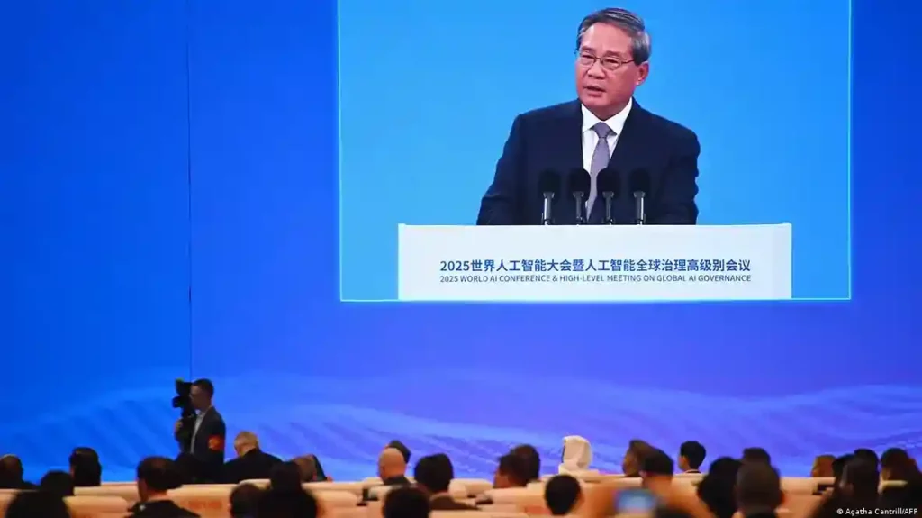 Chinese Premier Li Qiang the 2025 World AI Conference and High-Level Meeting on Global AI Governance in Shanghai, east China.