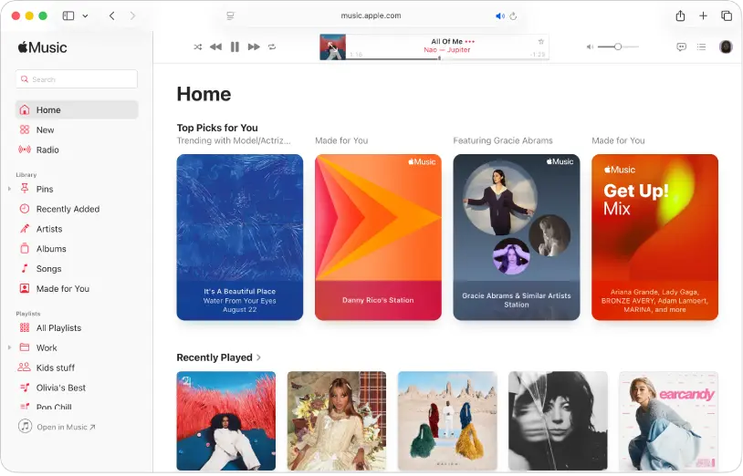 Apple Music integrates natively across every device you already own.