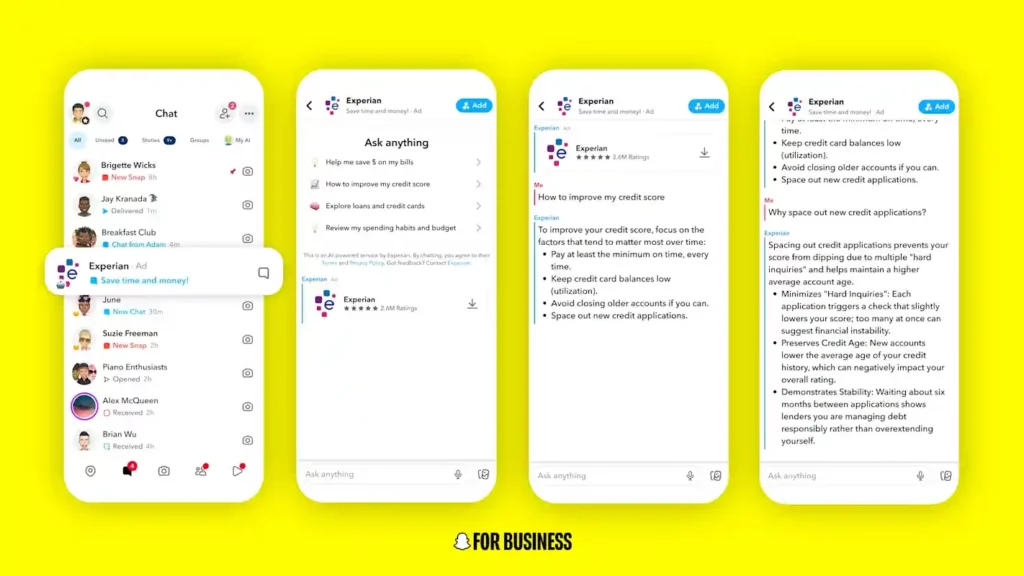 Sponsored AI agents surface contextually in Snapchat based on user targeting and interests 