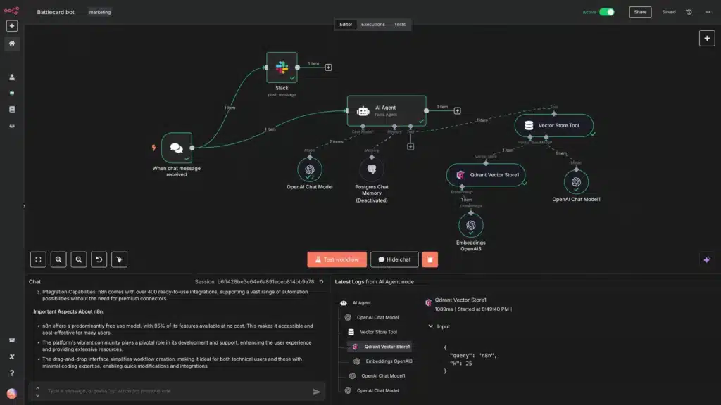 AI-powered workflow automation in n8n